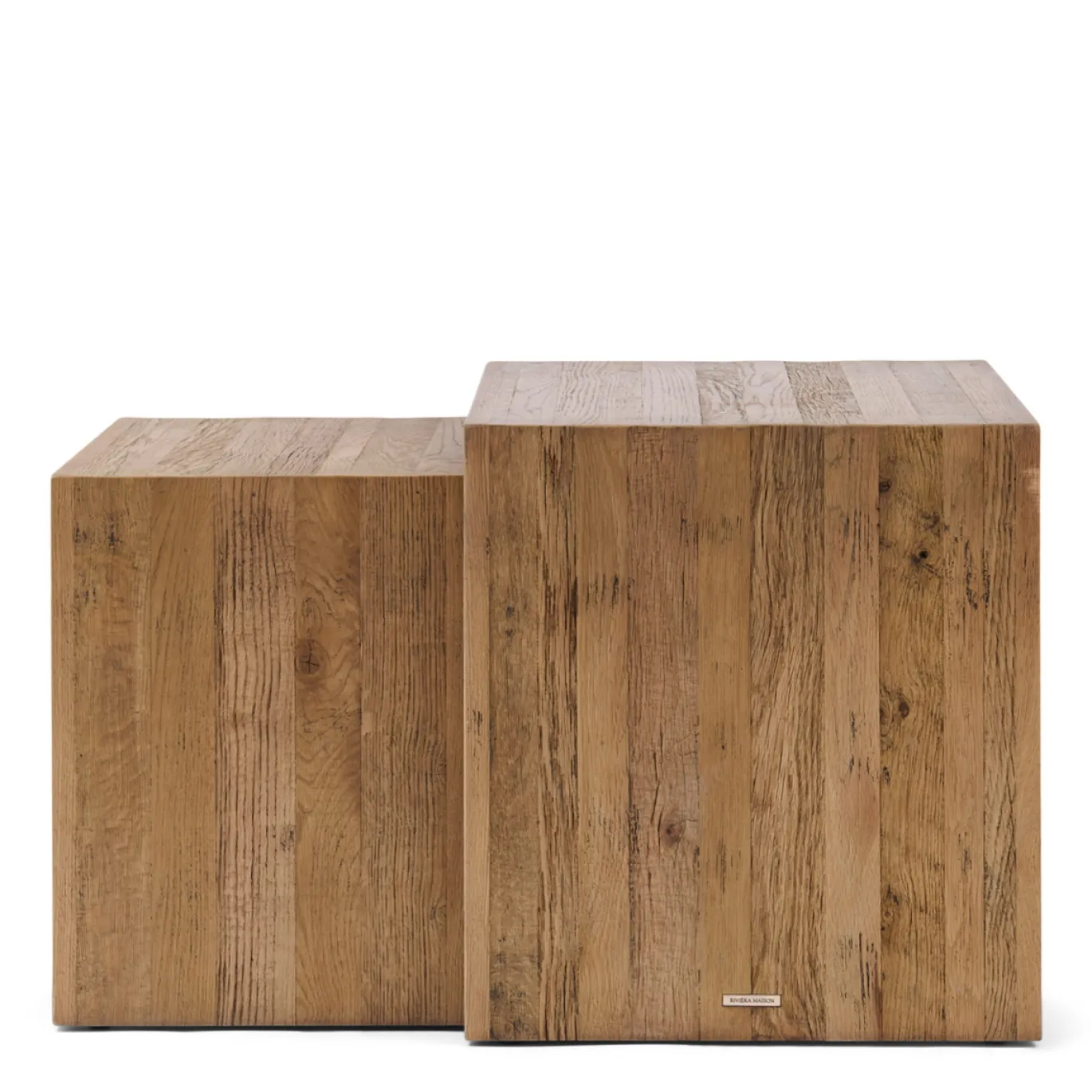 Rivièra Maison Bijzettafel Sant Mateau Eikenhout Set van 2