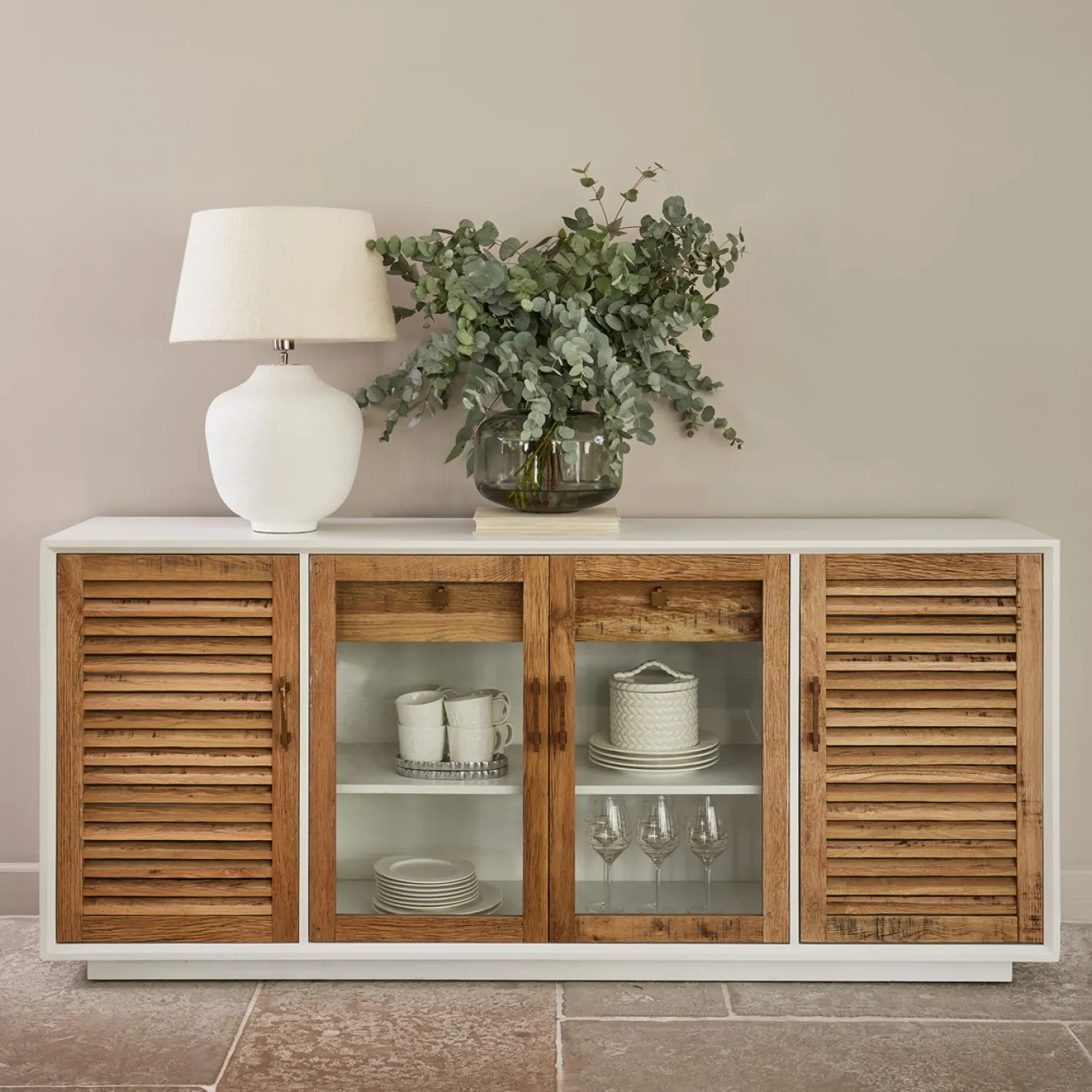 Rivièra Maison Dressoir Lake House Bruin/Wit 195cm