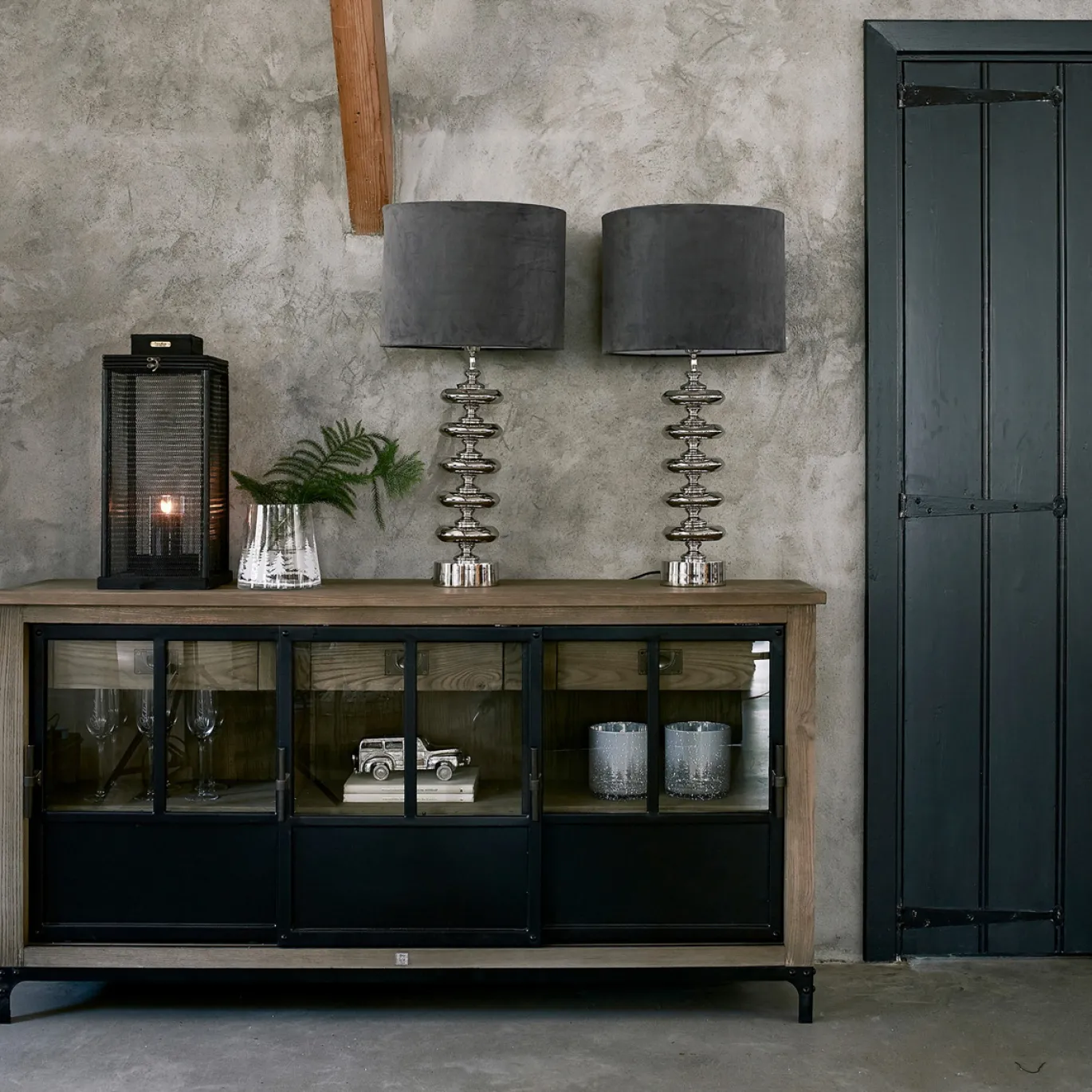Rivièra Maison Dressoir The Hoxton Bruin/Zwart 175cm