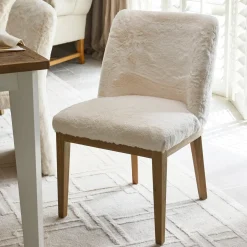 Rivièra Maison Eetkamerstoel Whistler Imitatiebont Wit