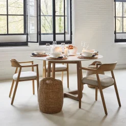 Rivièra Maison Eettafel Casone Marmer Wit Ø140cm
