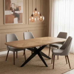 Rivièra Maison Eettafel Falcon Crest Ovaal Uitschuifbaar Naturel