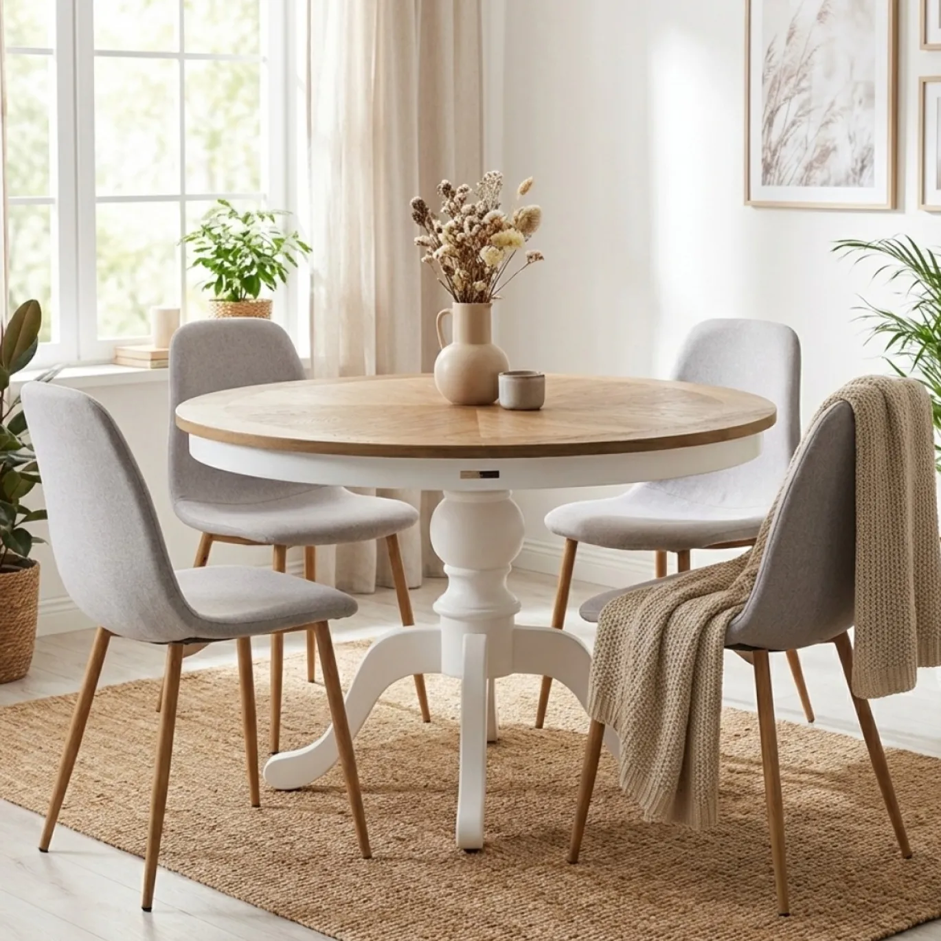 Rivièra Maison Eettafel Le Marais Ø120cm Naturel/Wit