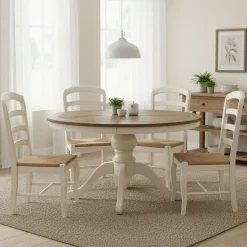 Rivièra Maison Eettafel Le Marais Bruin/Wit Uitschuifbaar 140/190cm