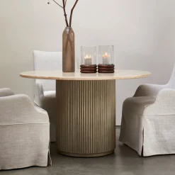 Rivièra Maison Eettafel Villanova Travertin Ø130cm