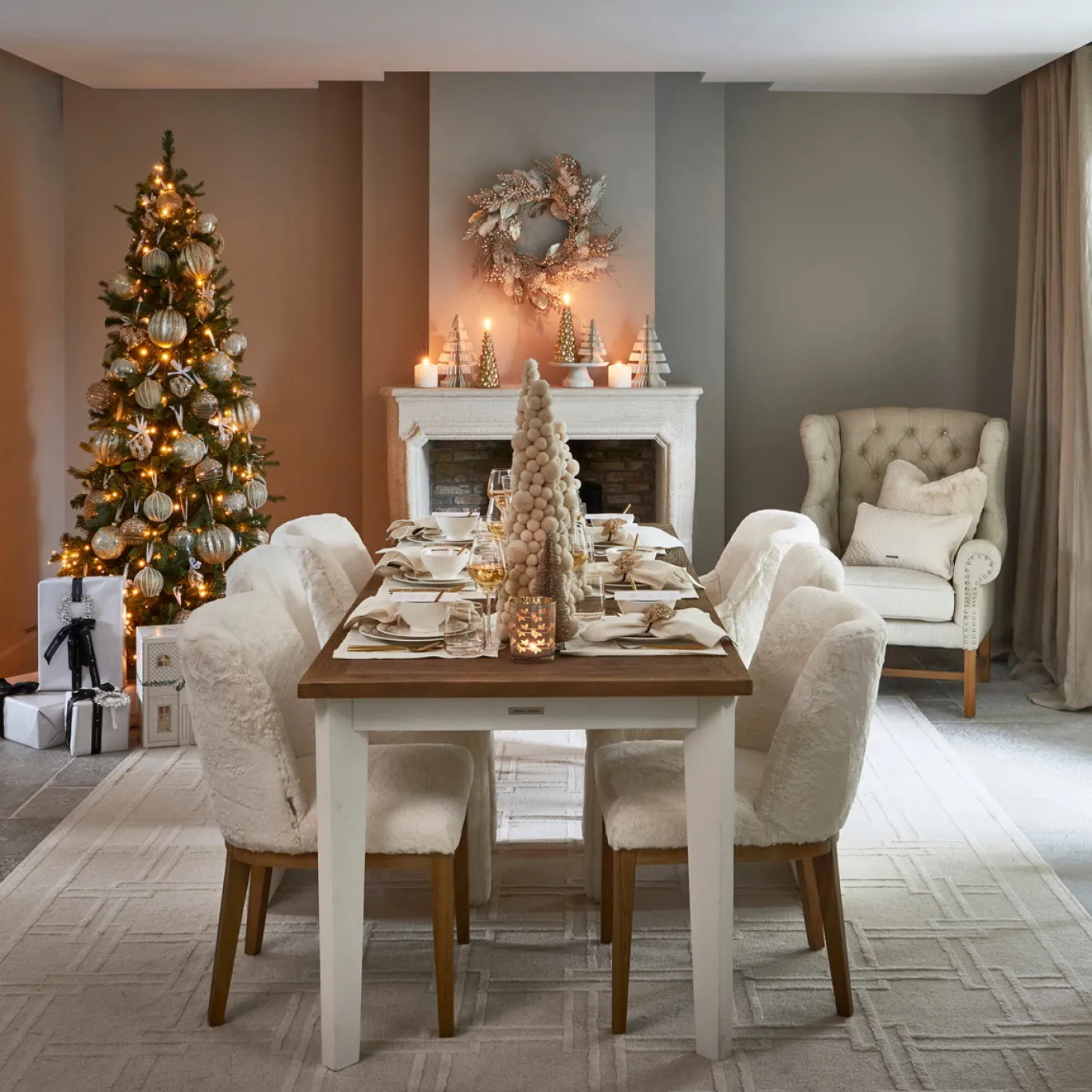 Rivièra Maison Eettafel Xavier Naturel/Wit 180cm
