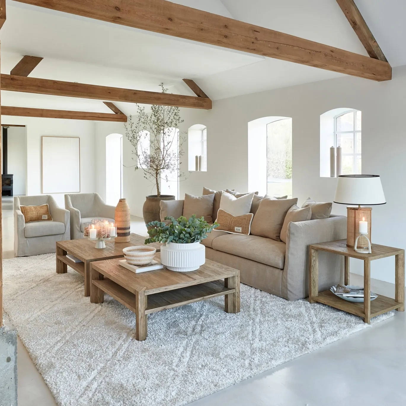 Rivièra Maison Fauteuil Huntington Draaibaar Linnen Beige
