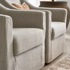 Rivièra Maison Fauteuil Huntington Draaibaar Linnen Beige