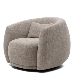 Rivièra Maison Fauteuil Leonardo Draaibaar Chenille Taupe