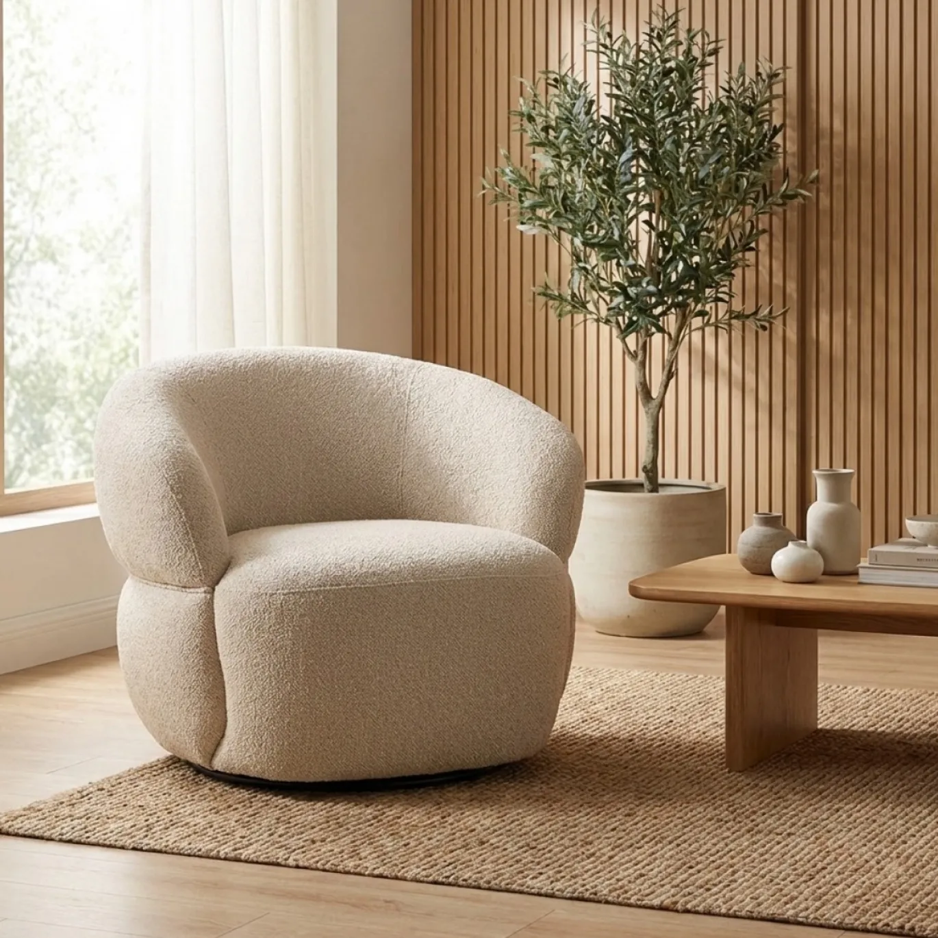 Rivièra Maison Fauteuil San Remo Swivel AC Naturel/grijs