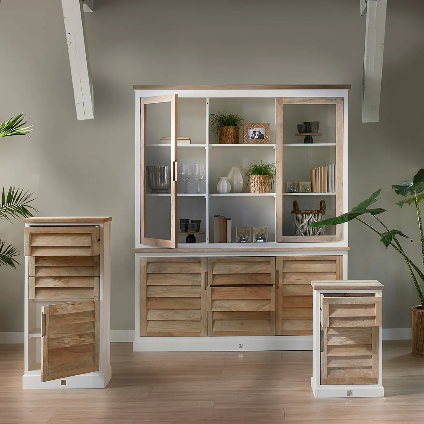 Rivièra Maison Ladekast Pacifica Naturel/Wit Small