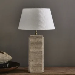 Rivièra Maison Lampenkap Taper Linnen Wit 38x21cm
