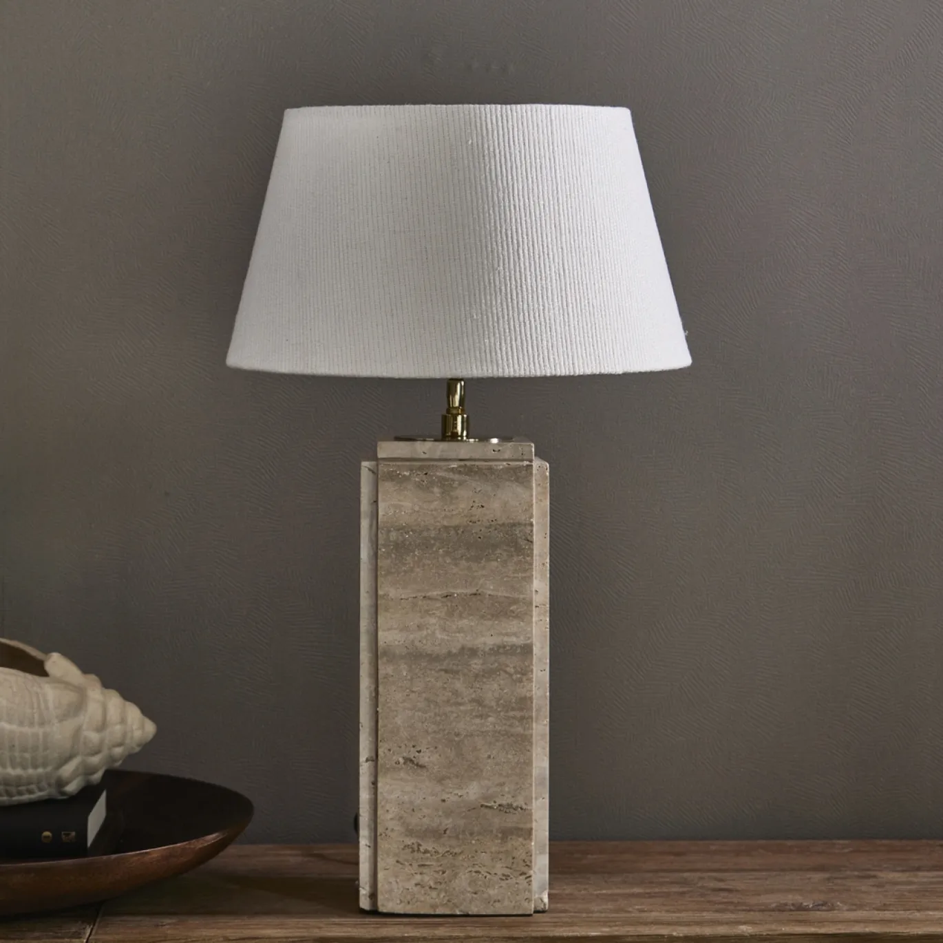 Rivièra Maison Lampenkap Taper Linnen Wit 38x21cm