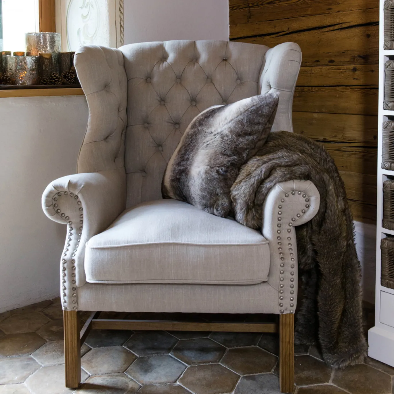 Rivièra Maison Oorfauteuil Franklin Park Linnen Naturel