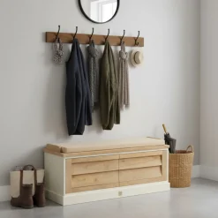 Rivièra Maison Opbergbank Pacifica Naturel/Wit 110cm