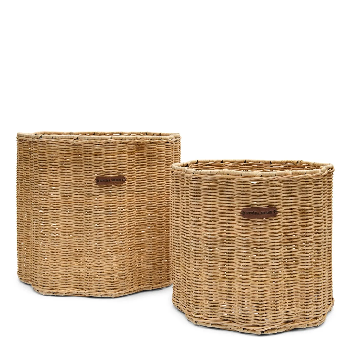Rivièra Maison Opbergmanden Blossom Rotan Naturel Set van 2