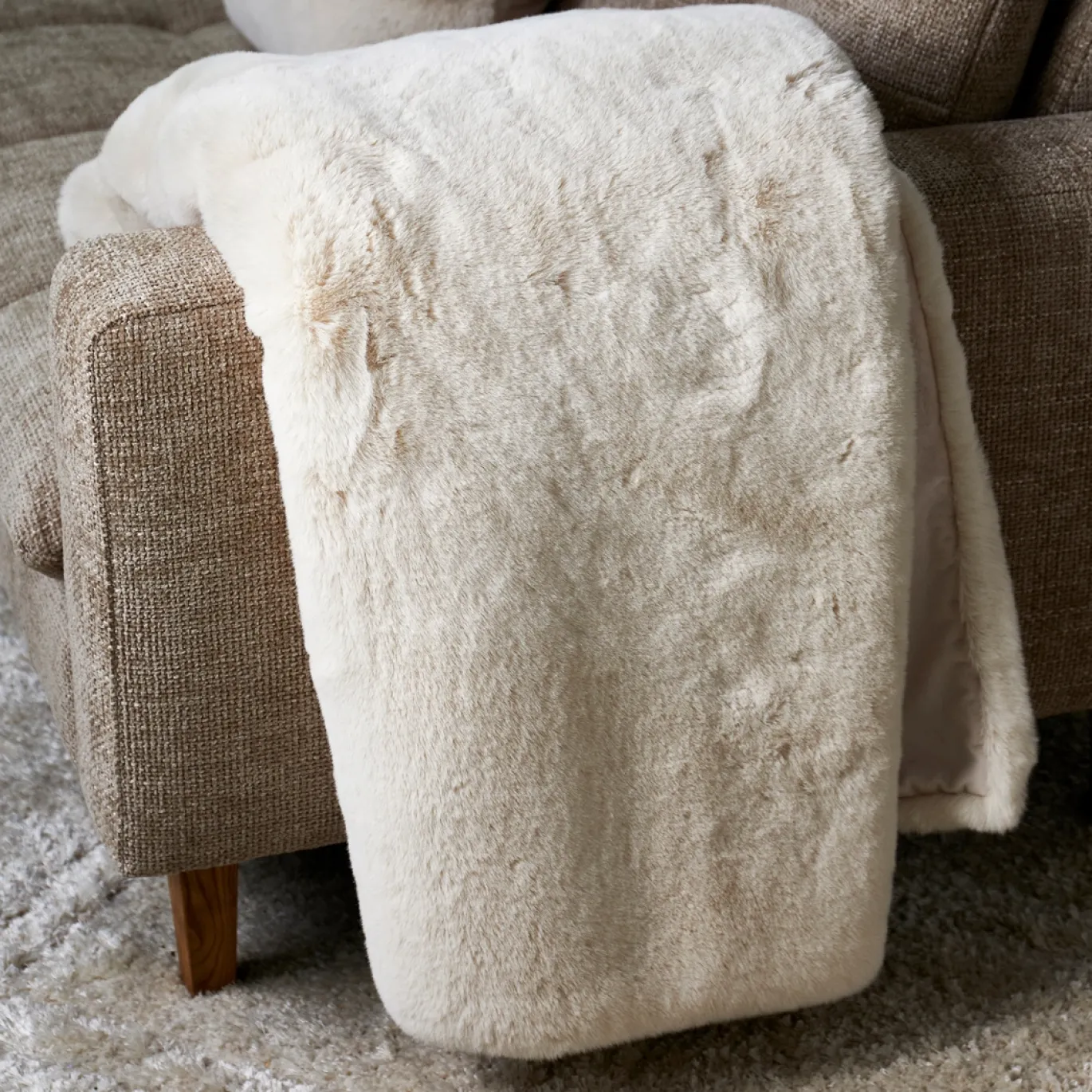 Rivièra Maison Plaid Heather Faux Fur 180x130cm