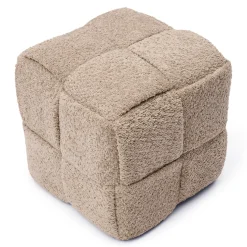Rivièra Maison Poef Qbic 40x45cm Soft Walnoot