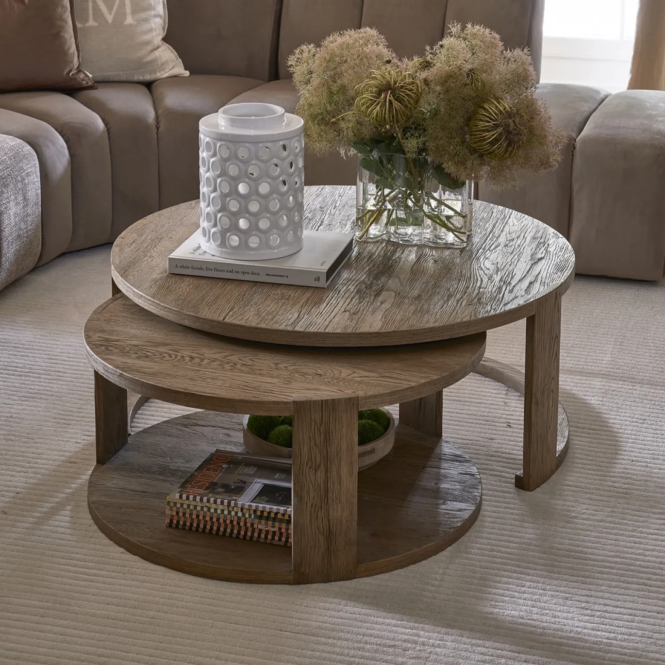 Rivièra Maison Salontafel Astoria Naturel Set van 2
