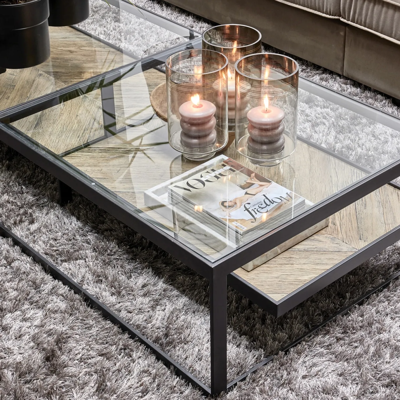 Rivièra Maison Salontafel Graydon Glas 180cm