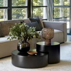 Rivièra Maison Salontafel Hollywood Hills Zwart Set van 2