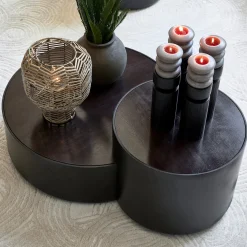 Rivièra Maison Salontafel Hollywood Hills Zwart Set van 2