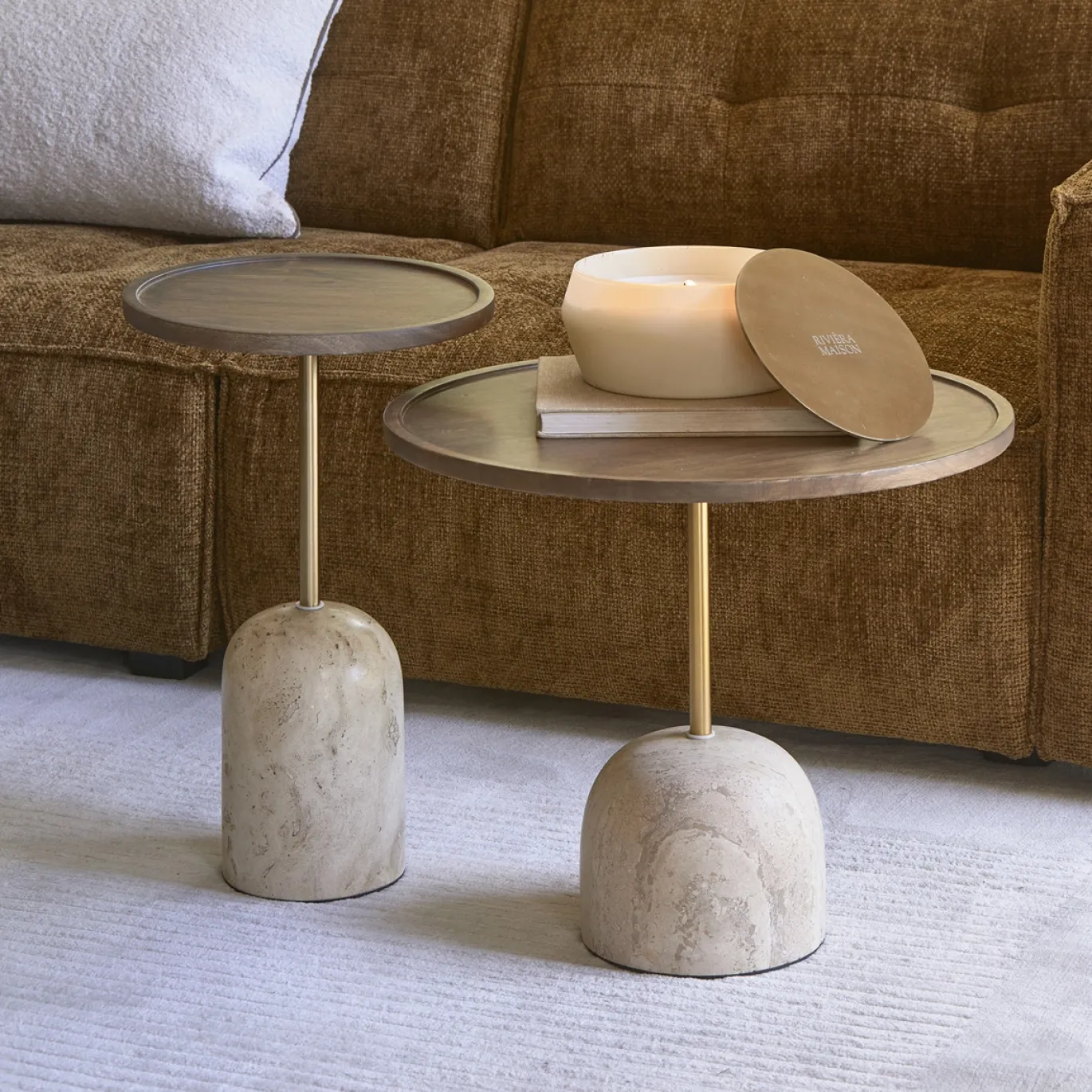 Rivièra Maison Salontafel Malibu Bruin Ø55cm