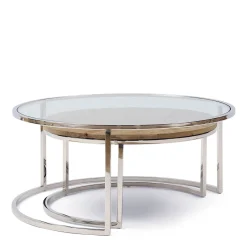 Rivièra Maison Salontafel Soho XL Set van 2 Naturel/Zilver