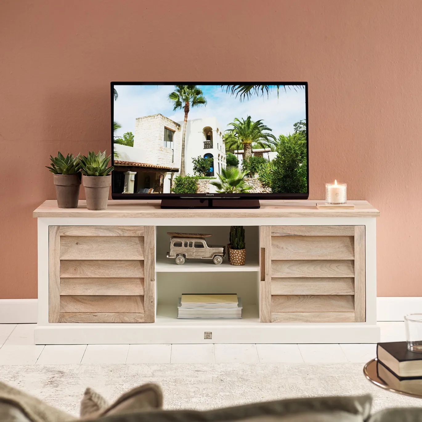 Rivièra Maison Tv-Meubel Pacifica Naturel/Wit 160cm