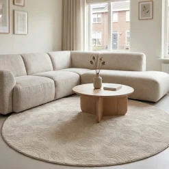 Rivièra Maison Vloerkleed Delfina Rond Crème Ø200cm