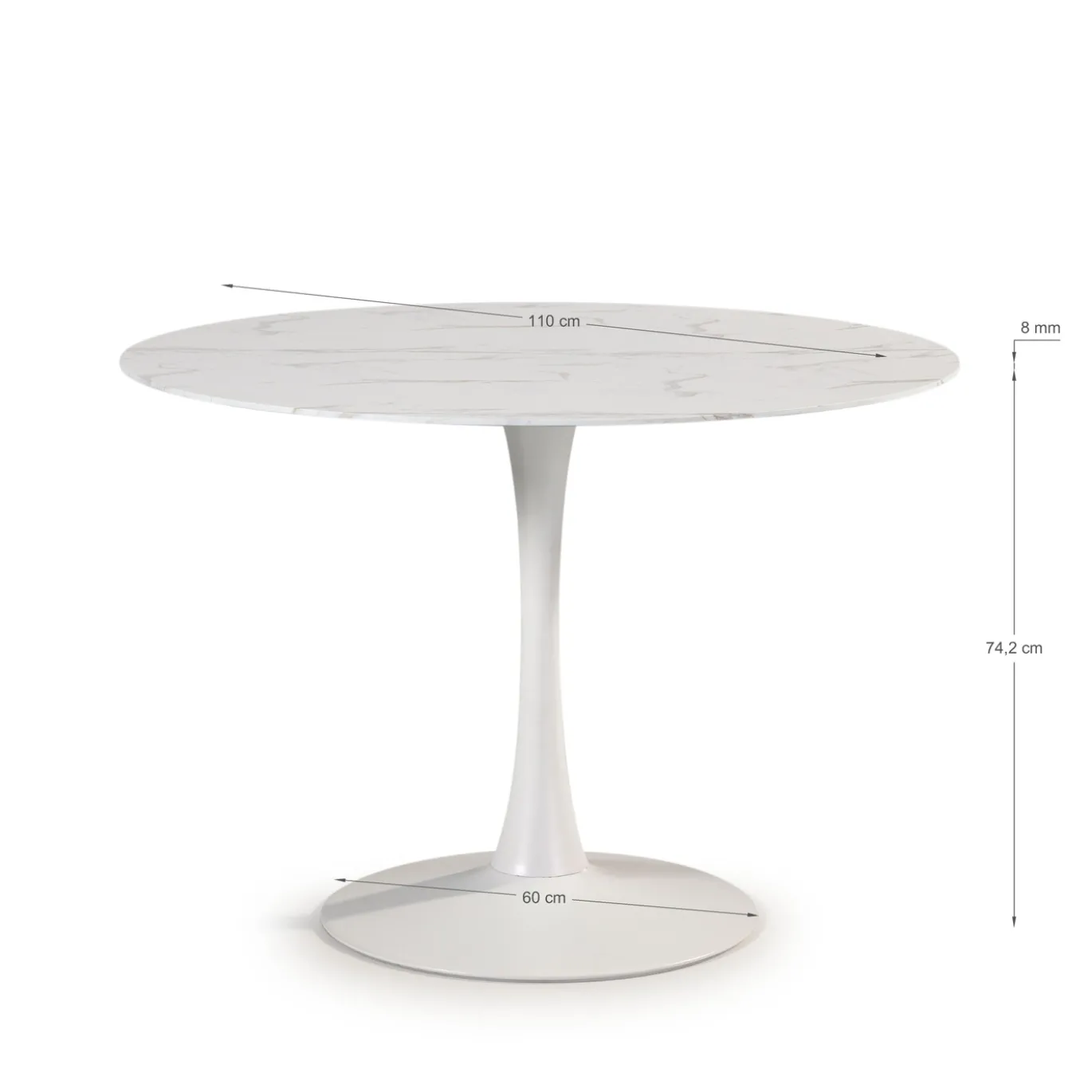 Ronde Tafel Ada 110cm Wit - Giga Meubel