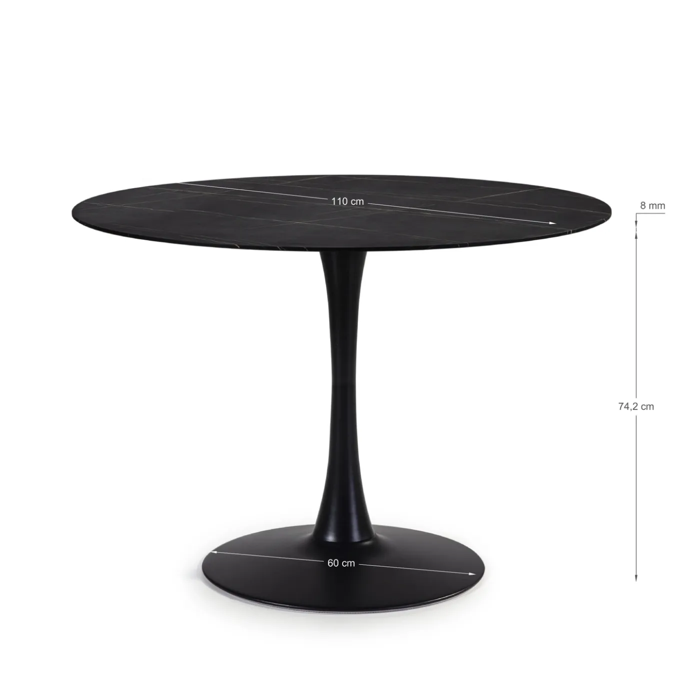 Ronde Tafel Ada 110cm Zwart - Giga Meubel