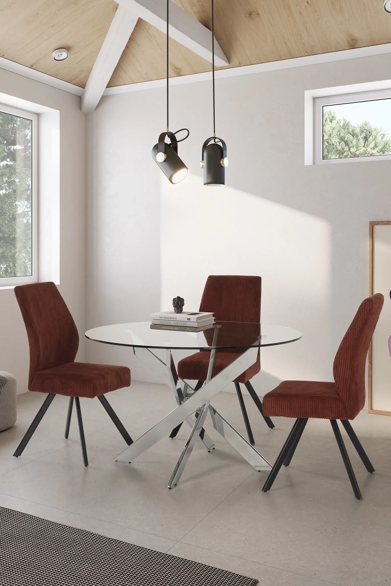 Ronde Tafel Ruth 120cm Chrome - Giga Meubel