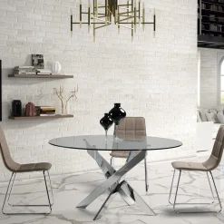 Ronde Tafel Ruth 120cm Chrome - Giga Meubel