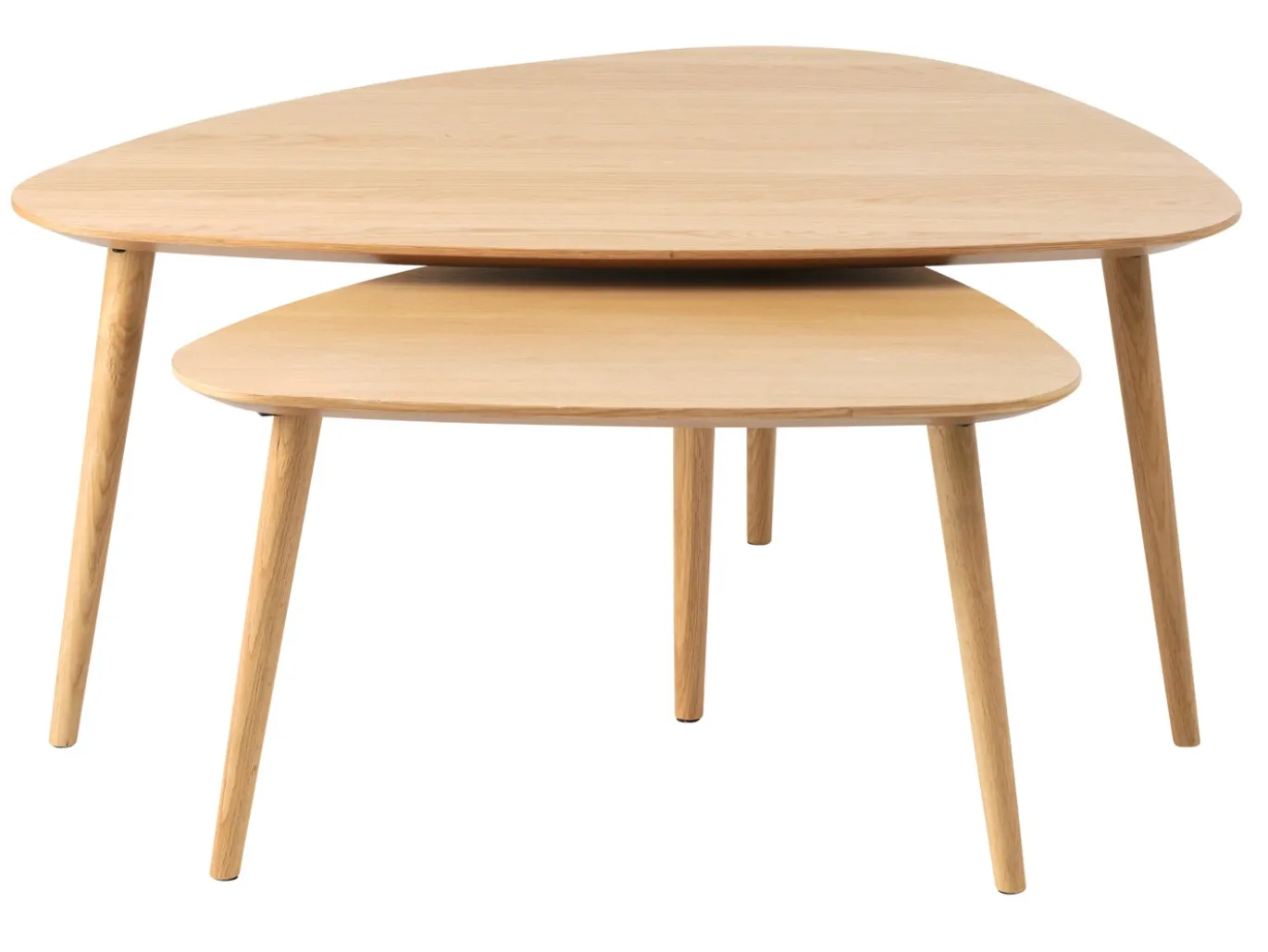 Salontafel Adda Driehoekig Naturel Eiken Set van 2 - Giga Living