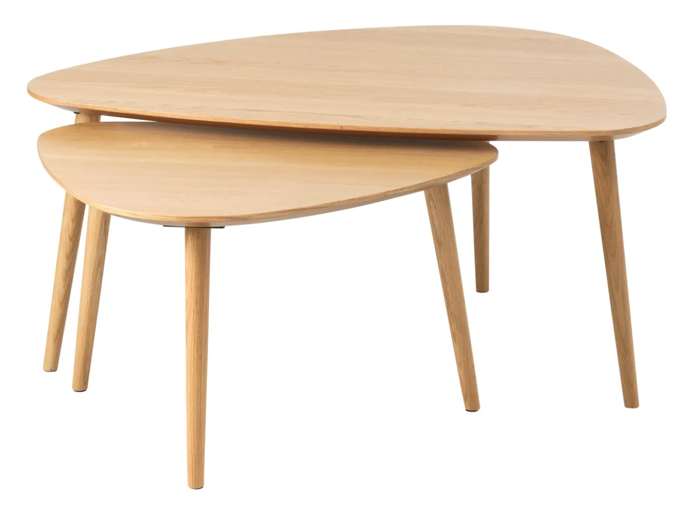 Salontafel Adda Driehoekig Naturel Eiken Set van 2 - Giga Living