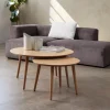 Salontafel Adda Rond Naturel Eiken Set van 2 - Giga Living