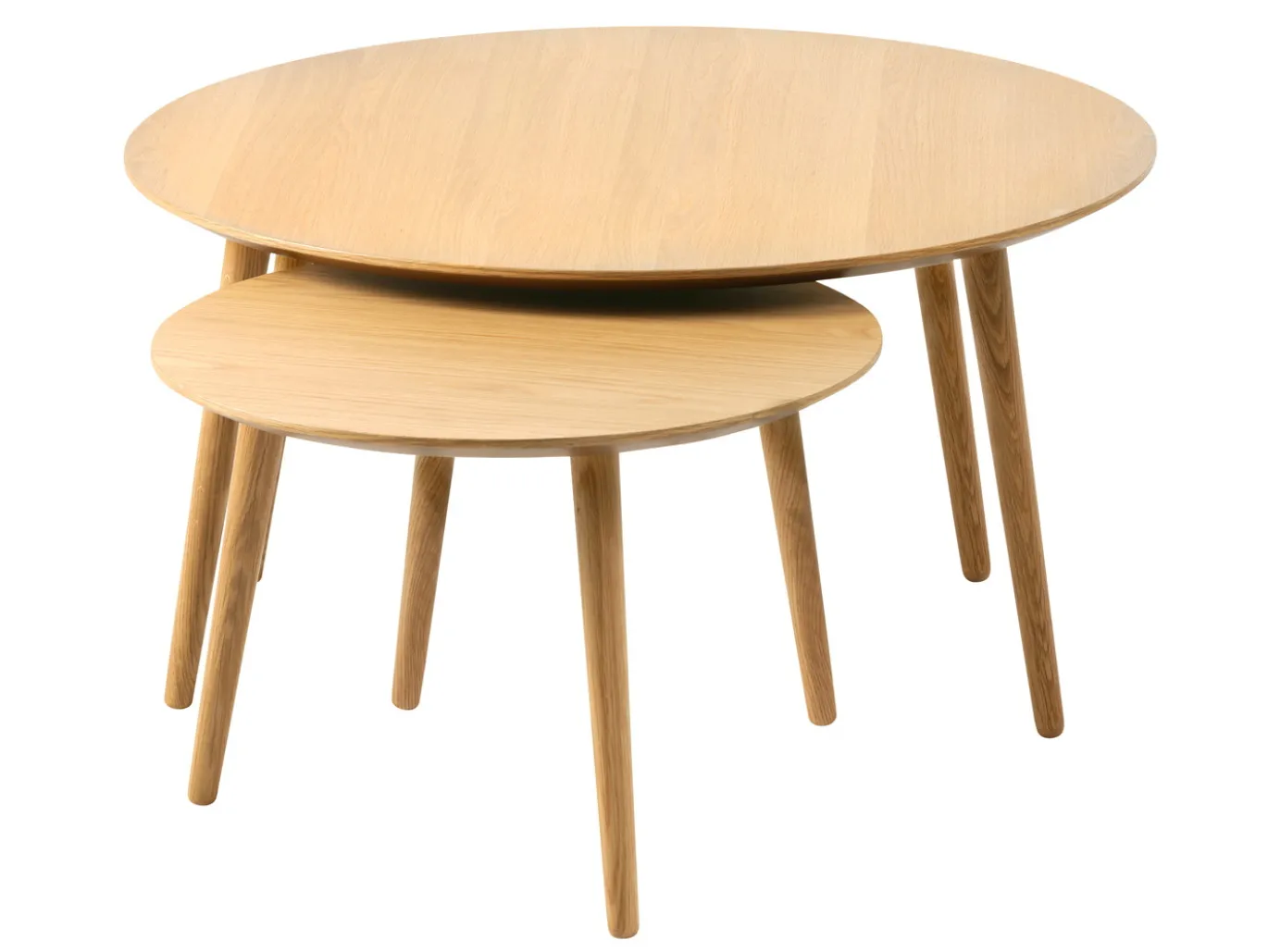 Salontafel Adda Rond Naturel Eiken Set van 2 - Giga Living