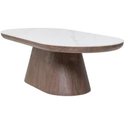 Salontafel Alba Walnoot Marmer 120cm Ovaal - Giga Meubel