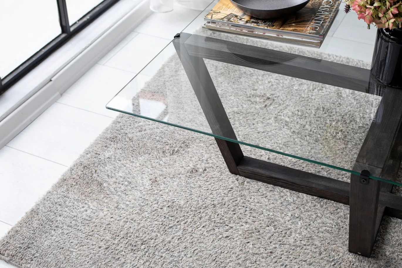 Salontafel Amalfi Glas/Antraciet 105cm