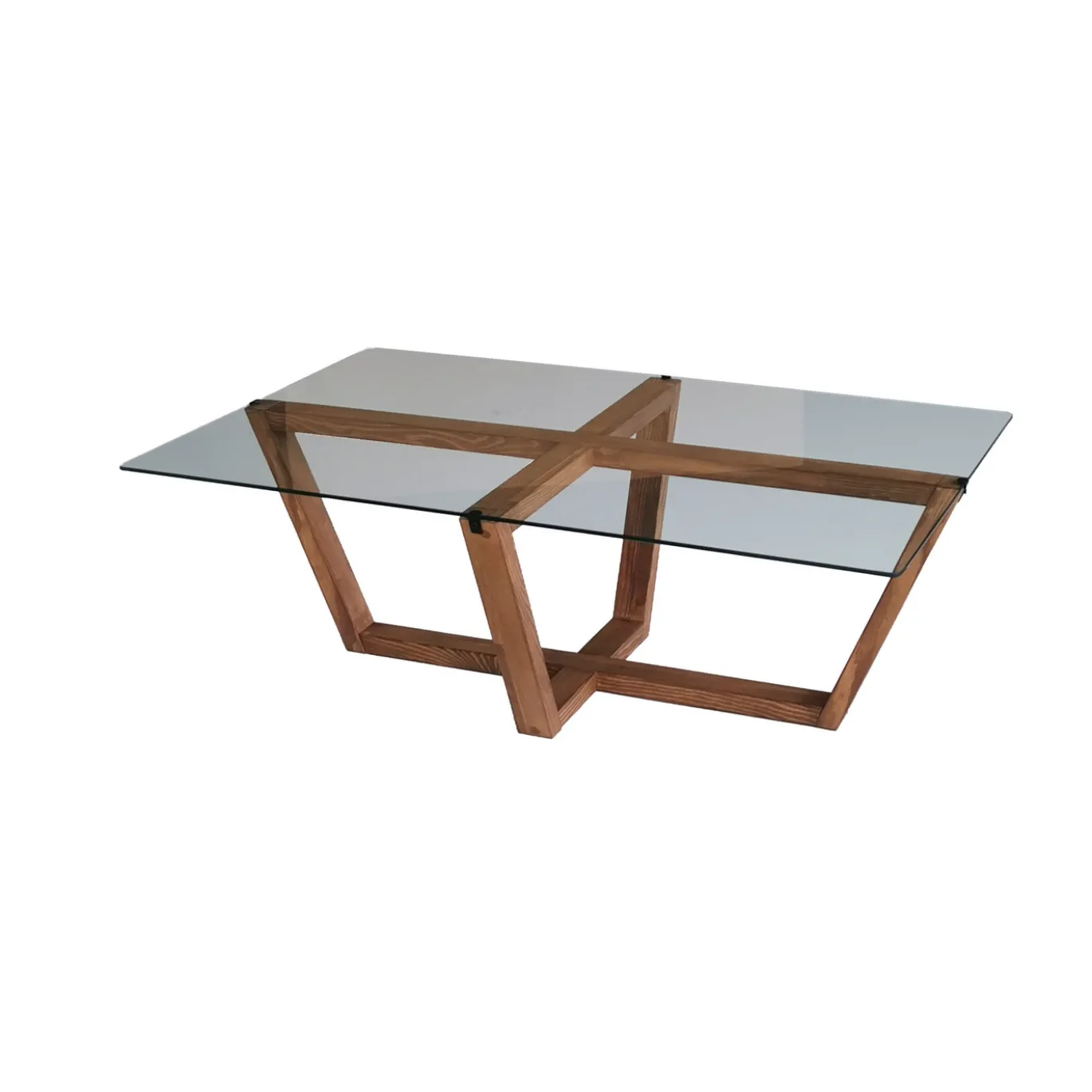 Salontafel Amalfi Glas/Walnoot 105cm