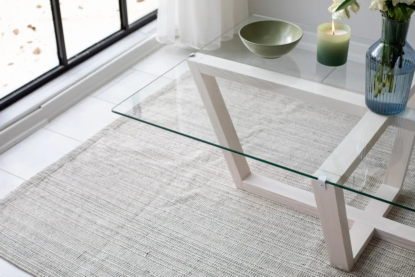 Salontafel Amalfi Glas/Wit 105cm