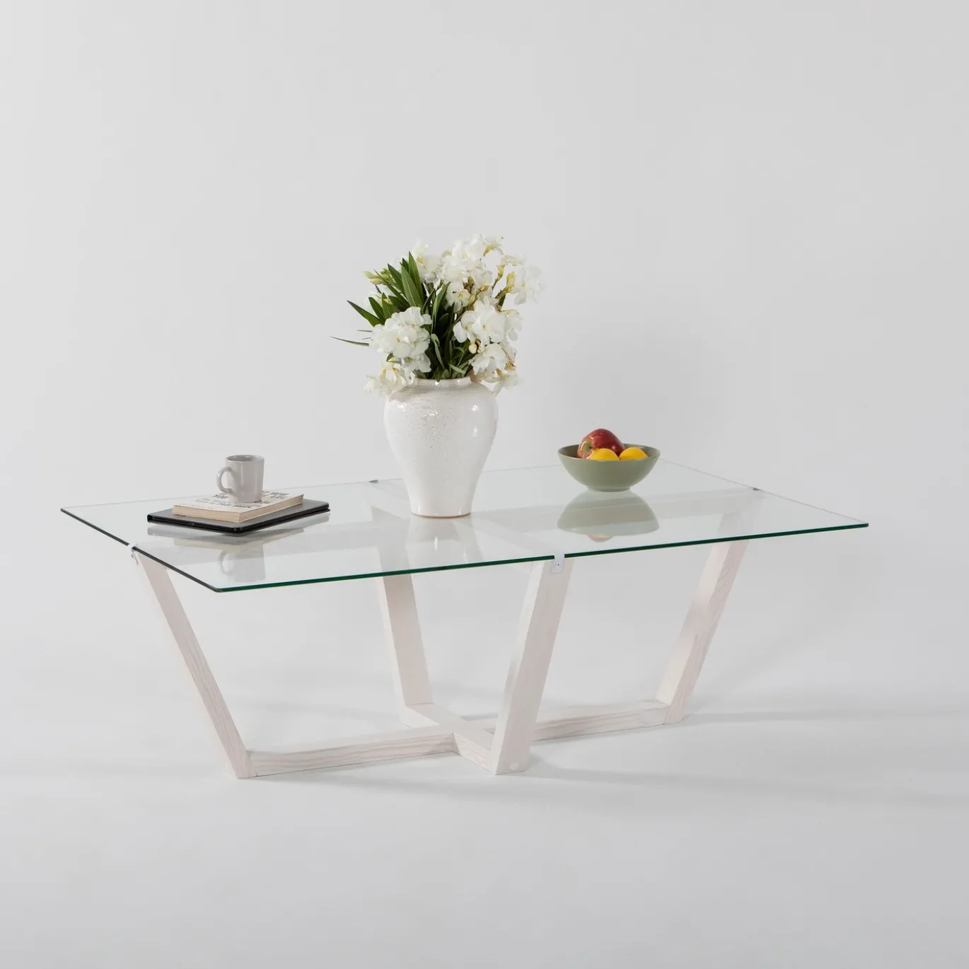 Salontafel Amalfi Glas/Wit 105cm
