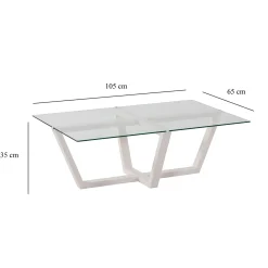 Salontafel Amalfi Glas/Wit 105cm