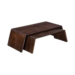 Salontafel Amaya Donkerbruin (set van 2) - Giga Meubel