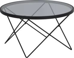 Salontafel Andreas Smoke Glas Ø80cm - Giga Living