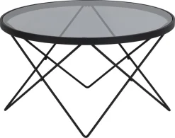 Salontafel Andreas Smoke Glas Ø80cm - Giga Living