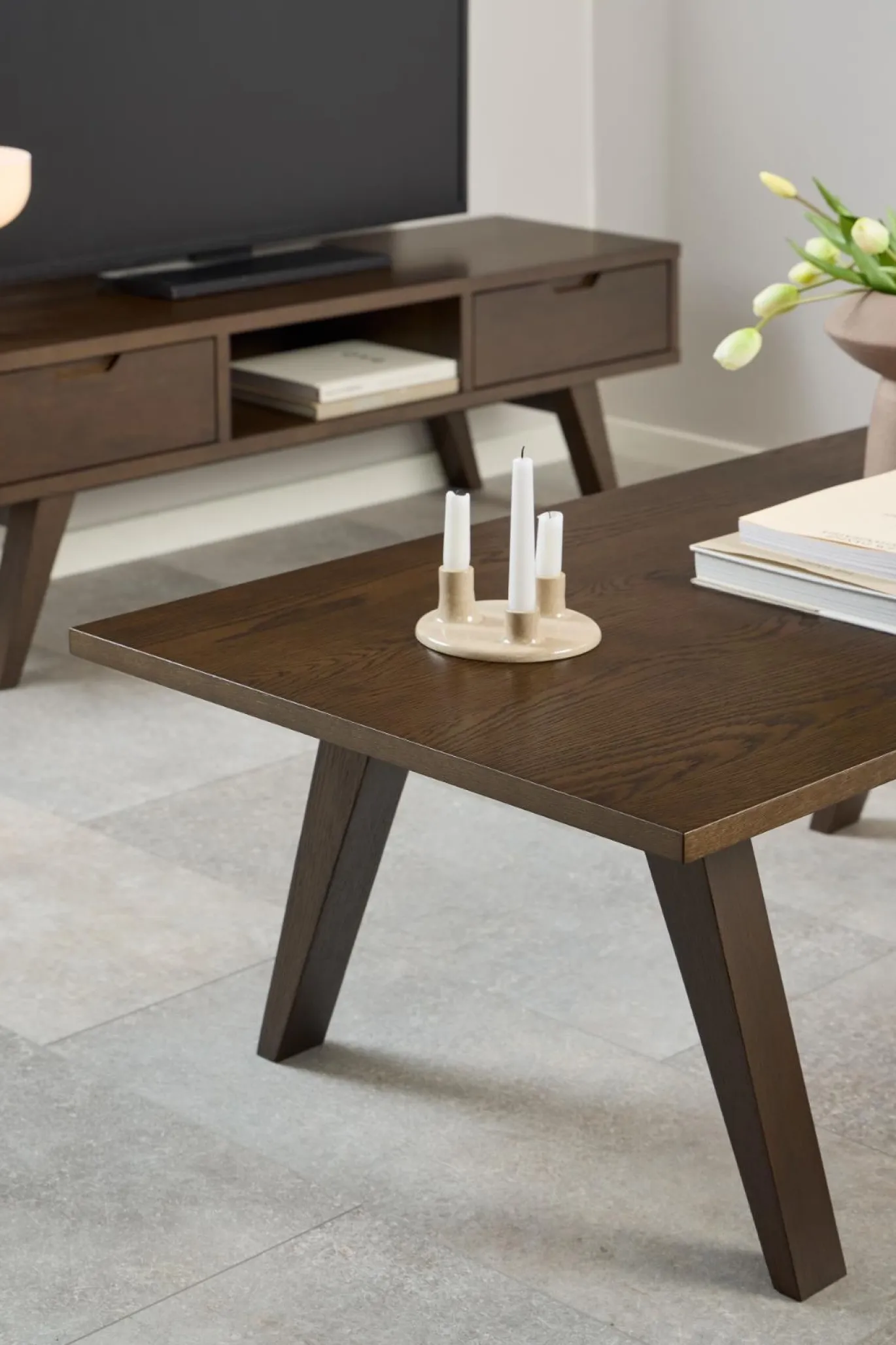 Salontafel Annie Eikenfineer Smoke 130cm - Giga Living