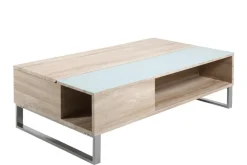 Salontafel Archie Glas Wit 110cm - Giga Living