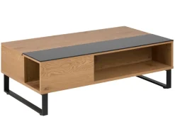 Salontafel Archie Glas Zwart 110cm - Giga Living